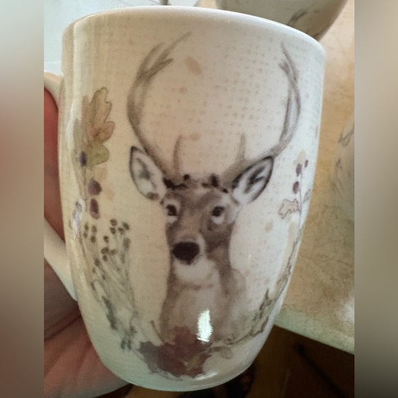 Pfaltzgraff Woodland Retreat Set of 4 coffee mugs EUC Deer Rustic  🦌 - Picture 9 of 9